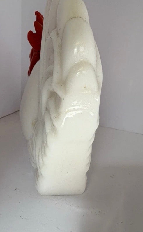 Vintage Avon Milk Glass Rooster Lotion Bottle Collectible Farmhouse Decor P169
