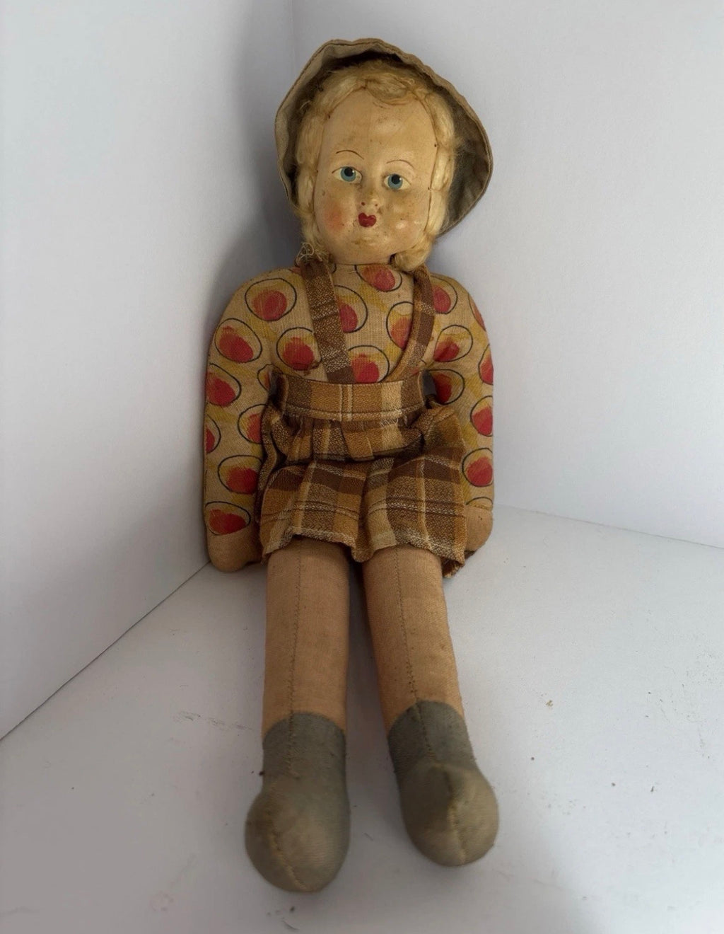 1930S Wooden Head Doll 11 Inch P157