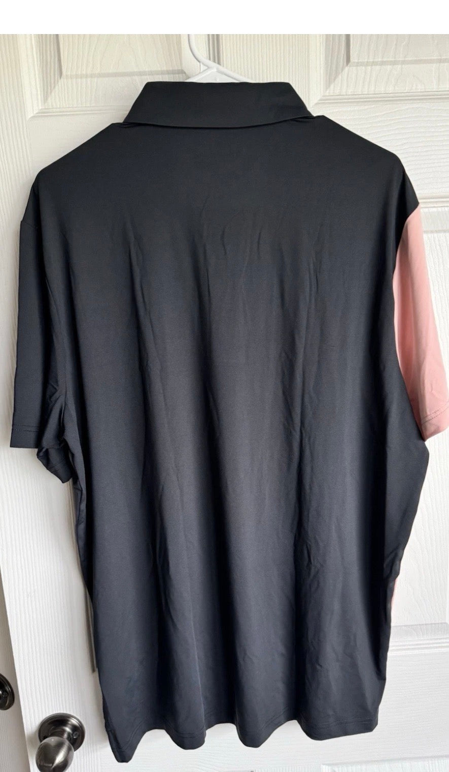 Men’s Black and Pink Performance Polo NWT (T13)