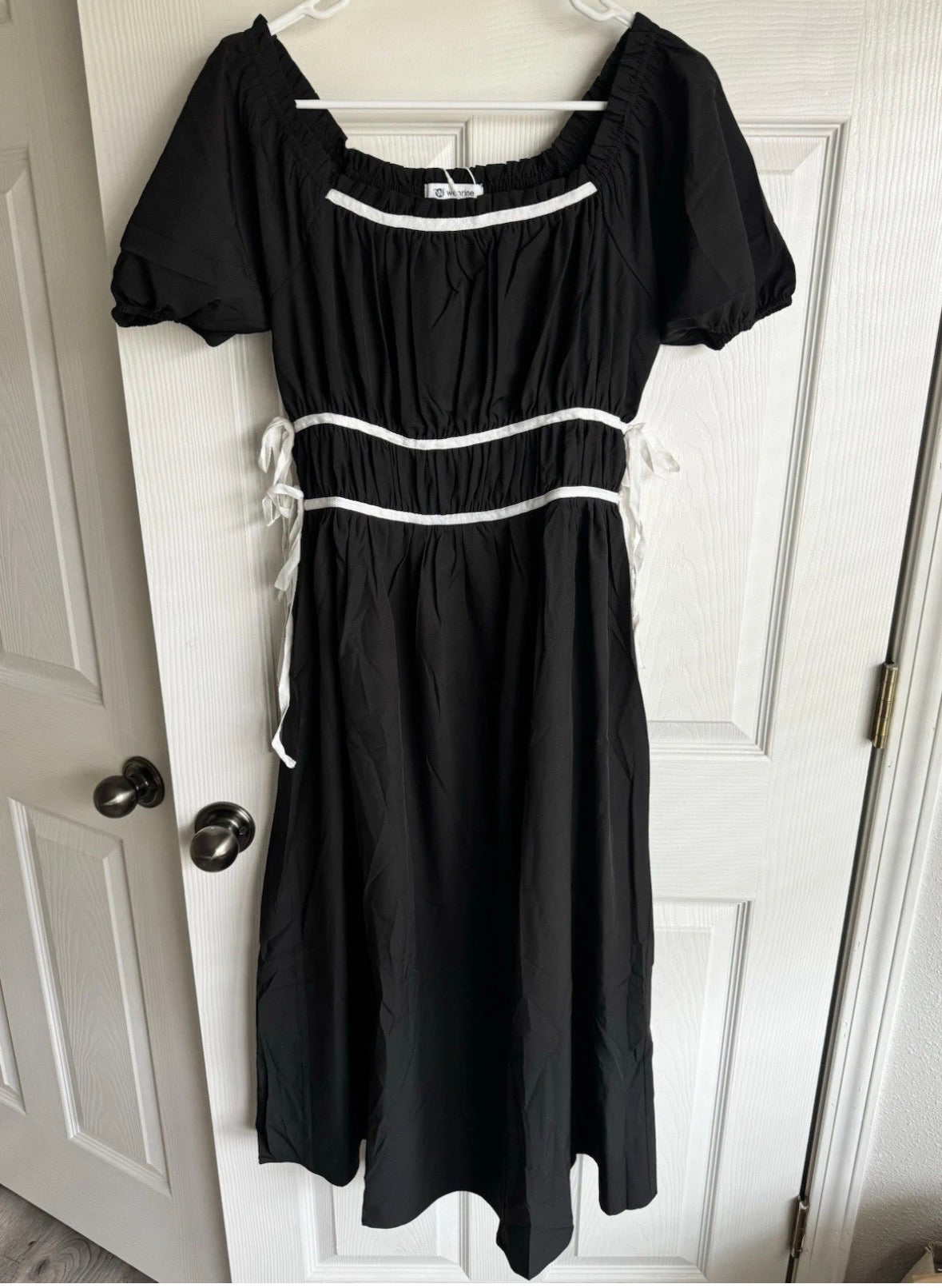 Black Dress with White Trim NWT (T13)
