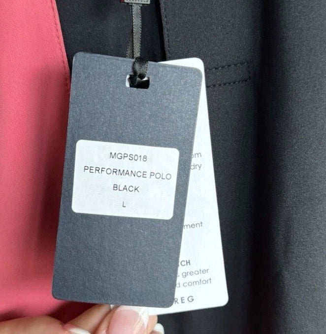 Men’s Black and Pink Performance Polo NWT (T13)