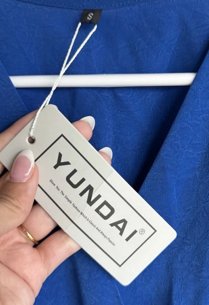 Yundai Blue Flowy Jumpsuit NWT (T13)