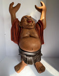 Laughing Hand painted Buddha Vintage Aprx 17”. (P150)
