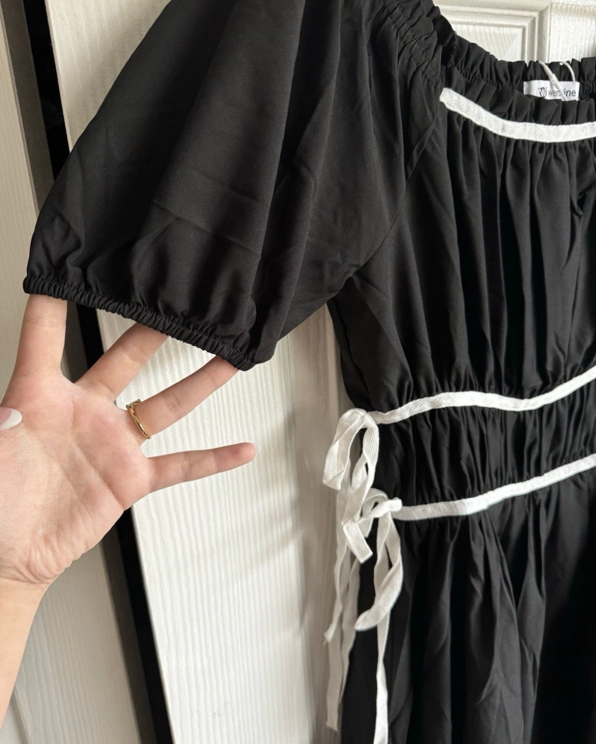 Black Dress with White Trim NWT (T13)