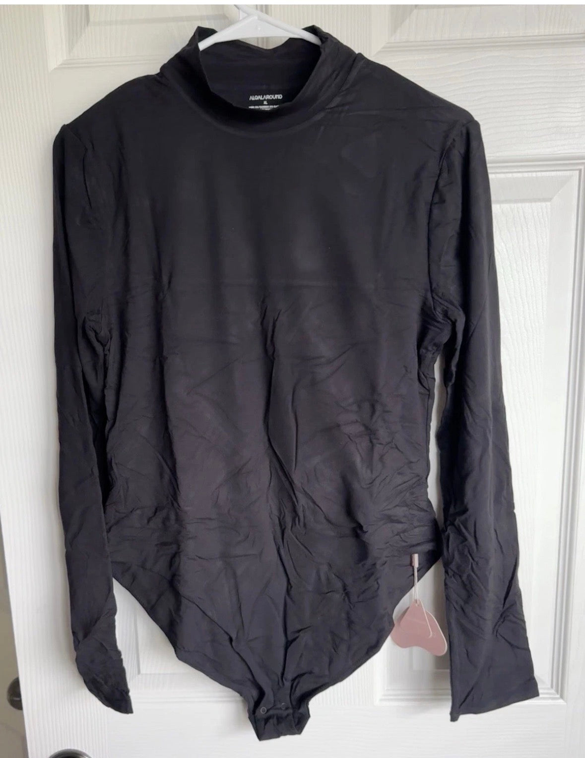 Women’s black mock neck long sleeve bodysuit NWT (T13)