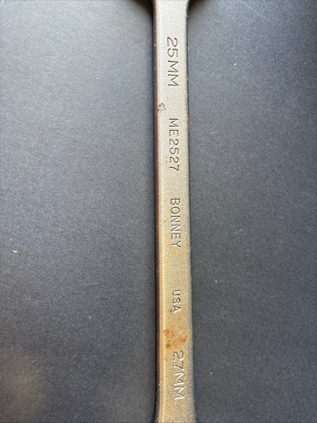 Vintage Bonney 25mm x 27mm Open End Wrench ME2527 Made In USA
