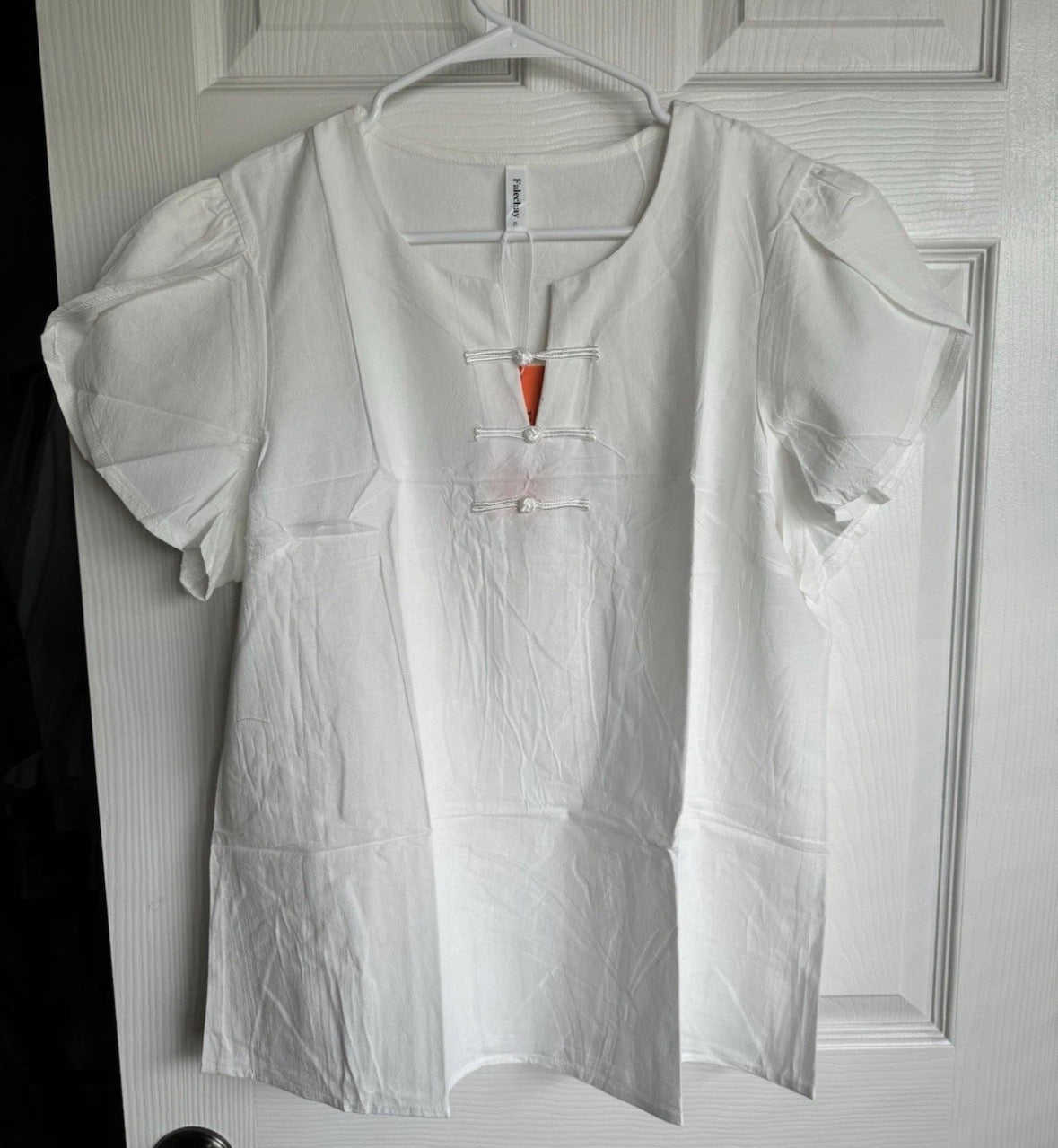 White Short Sleeve Blouse NWT (T13)