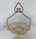 Vintage Crystal Relish Server With Carrier Stand. P167