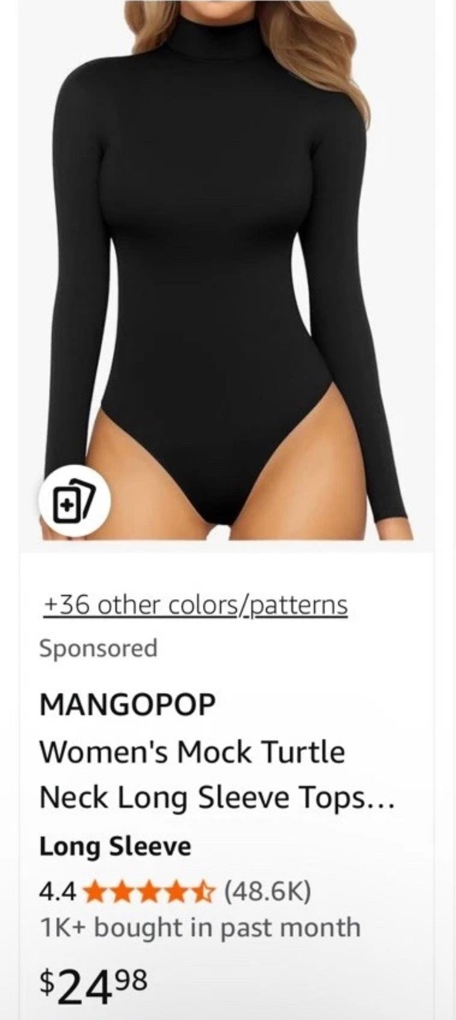 Women’s black mock neck long sleeve bodysuit NWT (T13)