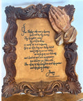 Vtg Burwood Ind. “ The Lord’s Prayer” 3D Praying Hands Frame. P195