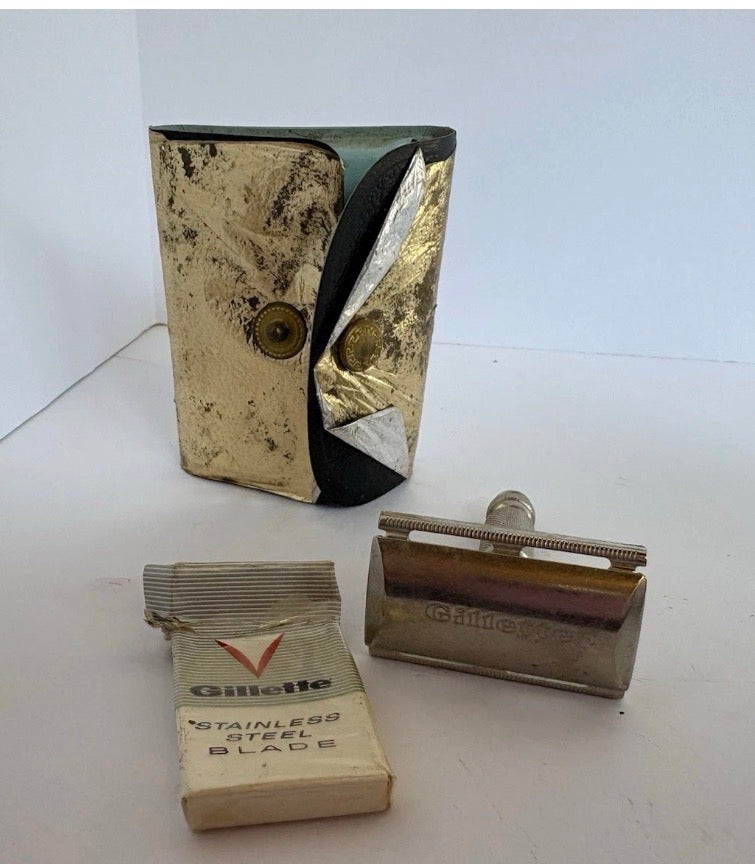 vintage gillette razor travel kit ph183