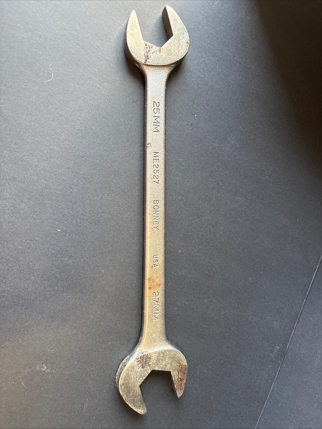 Vintage Bonney 25mm x 27mm Open End Wrench ME2527 Made In USA
