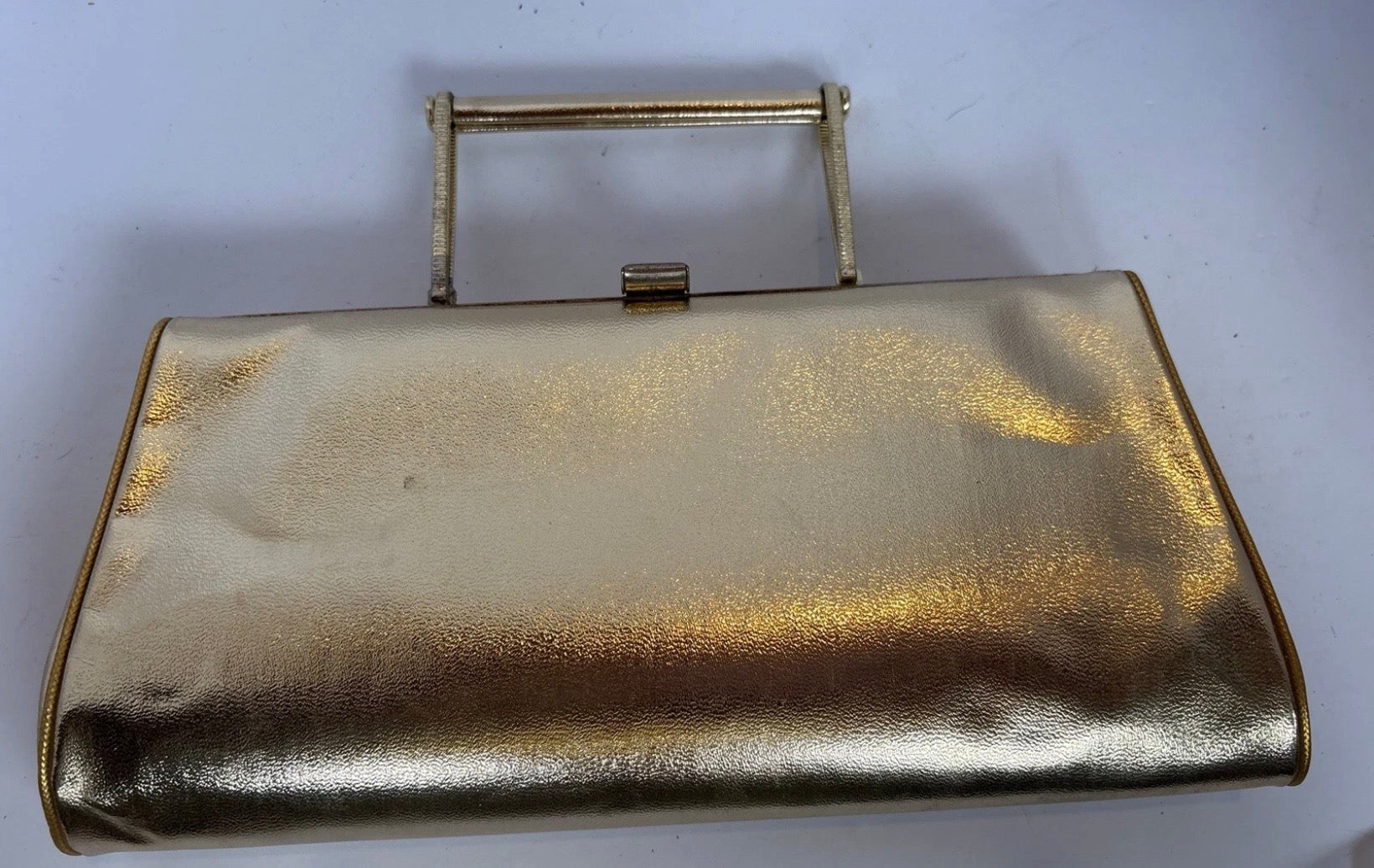 Vintage Garay Gold Metallic Clutch Purse P244
