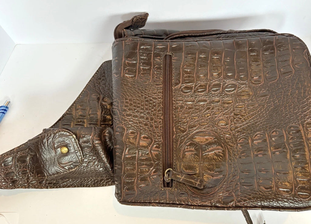 Over The Shoulder Brown Purse Several Pockets P246