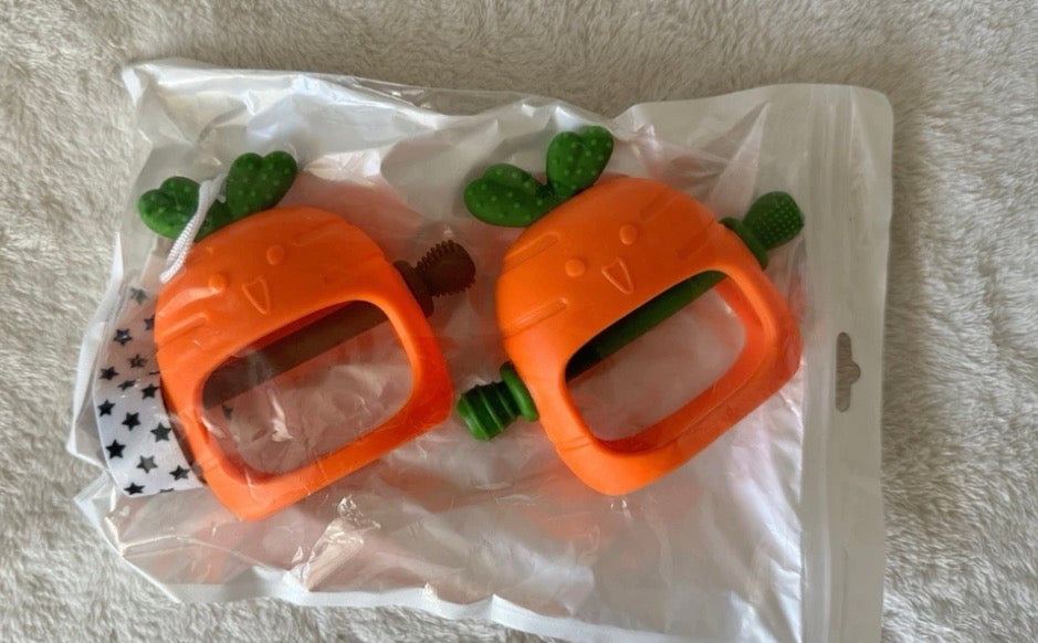Cute carrot teething toys NWT